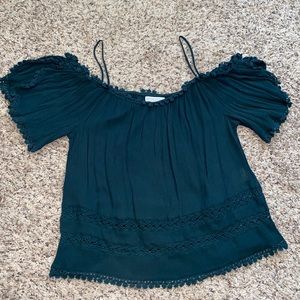 Teal Off the Shoulder Shirt